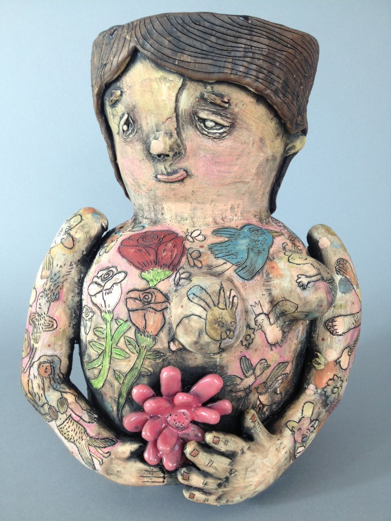 Tattooed lady vase